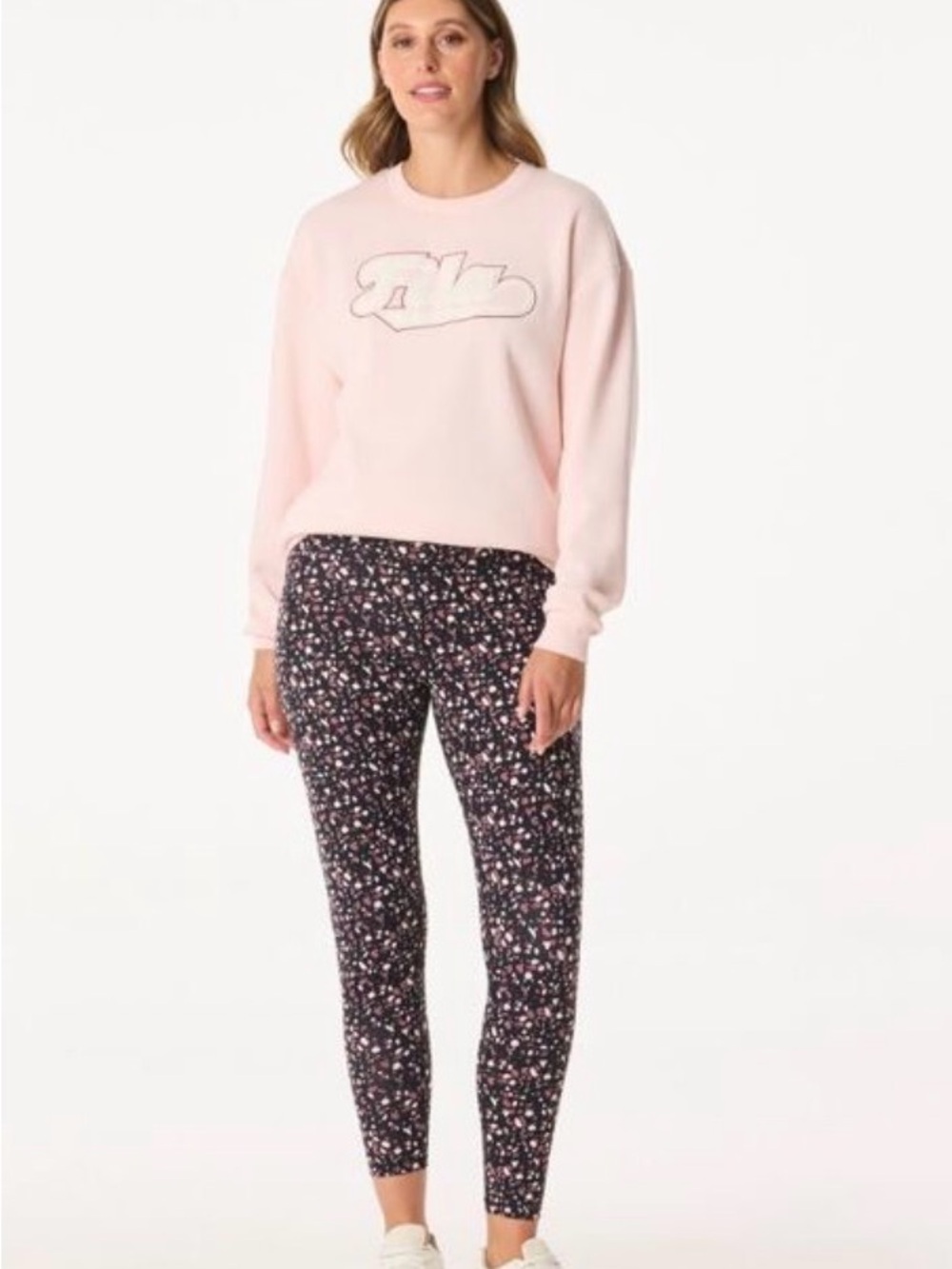 dip Black and Light Pink floral Active Leggings